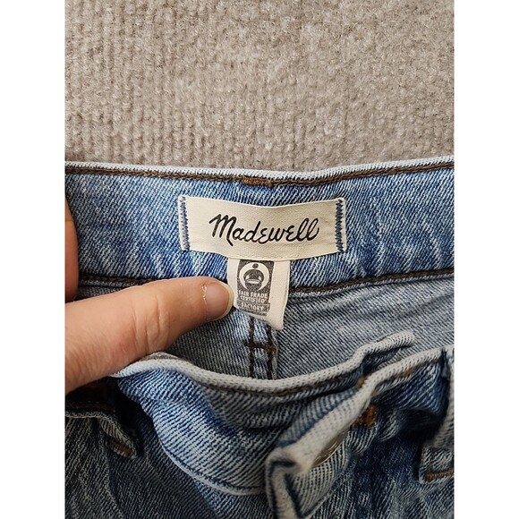 Madewell The Perfect Vintage Wide-Leg Crop Jeans Womens 27 Petite Blue Raw Hem - Picture 7 of 10